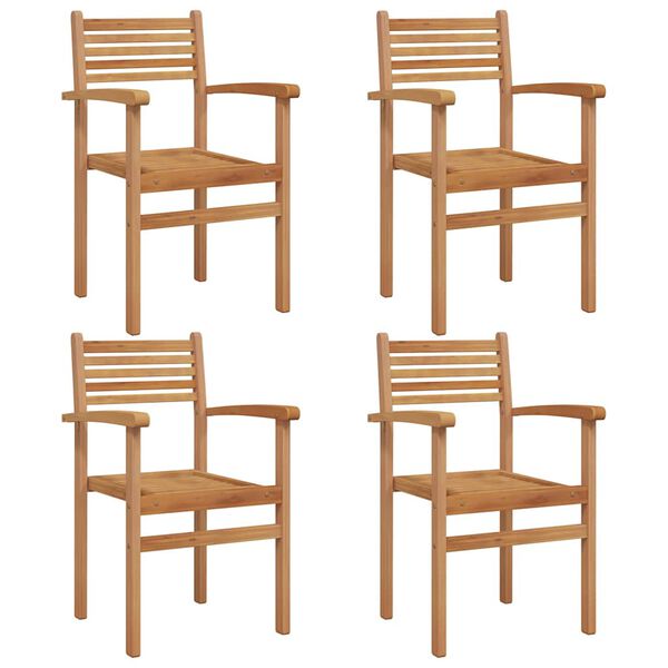 vidaXL Sz&eacute;k 4 pcs Barna 56 x 55 x 90.5 cm T&ouml;m&ouml;r Teakfa