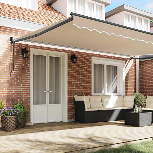 vidaXL Napernyő B&eacute;zs 500 x 300 x 165 cm Poli&eacute;szter &eacute;s f&eacute;m