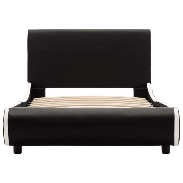 vidaXL fekete műbőr ágykeret 90 x 200 cm