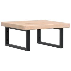 vidaXL acél és tömör tölgyfa falra szerelhető mosdópolc