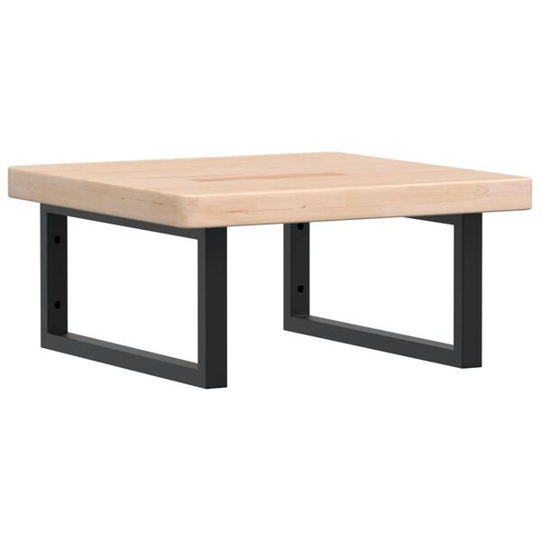 vidaXL acél és tömör tölgyfa falra szerelhető mosdópolc