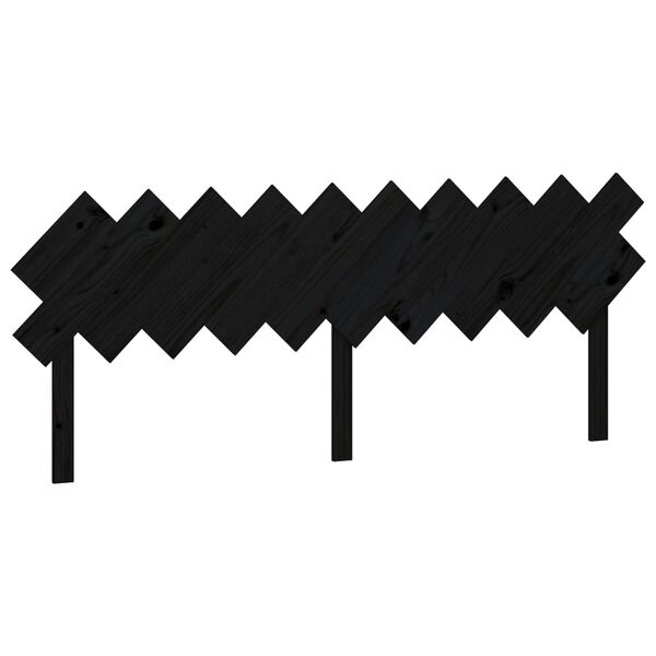 vidaXL fekete tömör fenyőfa ágyfejtámla 196x3x80,5 cm