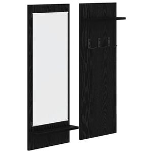 vidaXL Fali Kab&aacute;thorog Falra szerelhető Fekete t&ouml;lgy 70 x 10 x 90 cm