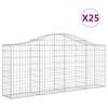 vidaXL 25 db &iacute;ves horganyzott vas gabion kos&aacute;r 200x30x80/100 cm