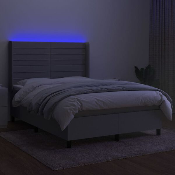 vidaXL vil&aacute;gossz&uuml;rke sz&ouml;vet rug&oacute;s &eacute;s LED-es &aacute;gy matraccal 140x190 cm