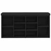 vidaXL Cipőpad polcokkal Fekete t&ouml;lgy 102 x 32 x 50 cm Faanyag
