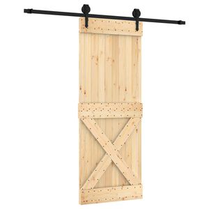 vidaXL Cs&uacute;sz&oacute; ajt&oacute; Term&eacute;szetes &eacute;s Fekete 80 x 210 cm Szil&aacute;rd Fenyőfa
