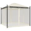 vidaXL kr&eacute;msz&iacute;nű ac&eacute;l pavilon h&aacute;l&oacute;s oldalakkal 2,93 x 2,93 m