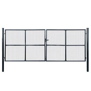 vidaXL sz&uuml;rke horganyzott ac&eacute;l h&aacute;l&oacute;s kerti kapu 400 x 150 cm