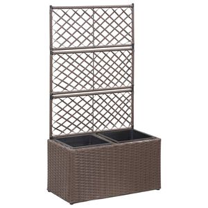vidaXL barna r&aacute;csos polyrattan magas&aacute;gy&aacute;s 2 kasp&oacute;val 58 x 30 x 107 cm