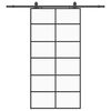 vidaXL fekete ESG &uuml;veg tol&oacute;ajt&oacute; f&eacute;mszerelv&eacute;ny-szettel 102x205 cm