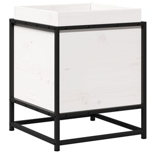 vidaXL feh&eacute;r t&ouml;m&ouml;r fenyőfa kerti vir&aacute;gl&aacute;da 40 x 40 x 50 cm