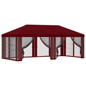 vidaXL Napernyő ponyva oldalfalakkal Burgundi 600,5 x 300,5 cm