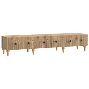 vidaXL TV szekr&eacute;ny 147 x 34,5 x 30 cm K&eacute;zműves T&ouml;lgy Szerelt Fa