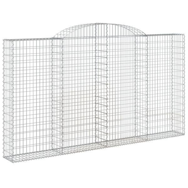 vidaXL 6 db íves horganyzott vas gabion kosár 300x30x160/180 cm