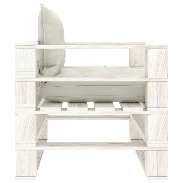 vidaXL fa kerti raklapkanapé bézs párnákkal