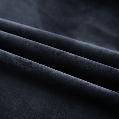 vidaXL 2 db fekete bársony sötétítőfüggöny kampókkal 140 x 245 cm