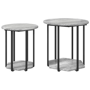 vidaXL Kisasztal k&eacute;szlet 2 db Sz&uuml;rke 50 x 50 x 50,5 cm