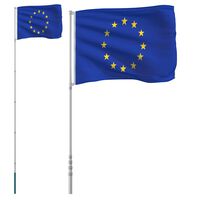 vidaXL európai uniós alumínium zászló és rúd 5,55 m