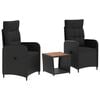vidaXL Kerti lounge szett 3 db Fekete PE rattan &eacute;s porbevonatos ac&eacute;l