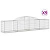 vidaXL 9 db &iacute;ves horganyzott vas gabion kos&aacute;r 300x50x60/80 cm