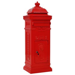 vidaXL piros, vintage, rozsdamentes alum&iacute;nium &aacute;ll&oacute; postal&aacute;da
