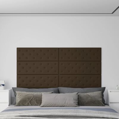 vidaXL 12 db barna műbőr fali panel 90 x 30 cm 3,24 m²