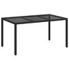 vidaXL Kerti Asztal Fekete 150 x 90 x 75 cm polirattan