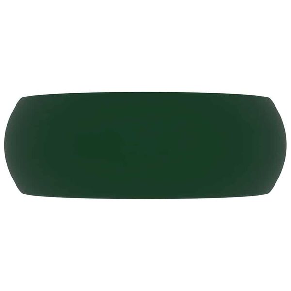 vidaXL kerek matt s&ouml;t&eacute;tz&ouml;ld ker&aacute;mia luxus mosd&oacute;kagyl&oacute; 40 x 15 cm