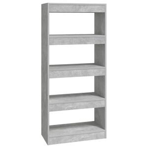 vidaXL betonsz&uuml;rke szerelt fa k&ouml;nyvszekr&eacute;ny/t&eacute;relv&aacute;laszt&oacute; 60x30x135 cm