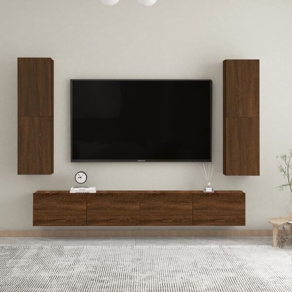 vidaXL 2 db barna t&ouml;lgy falra szerelhető TV-szekr&eacute;ny 30,5x30x110 cm