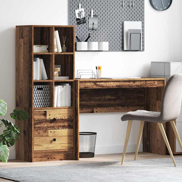 vidaXL Asztal fi&oacute;kkal 2 pcs &Ouml;reg fa