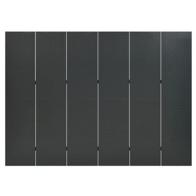 vidaXL 2 db antracitszürke acél 6-paneles térelválasztó 240 x 180 cm