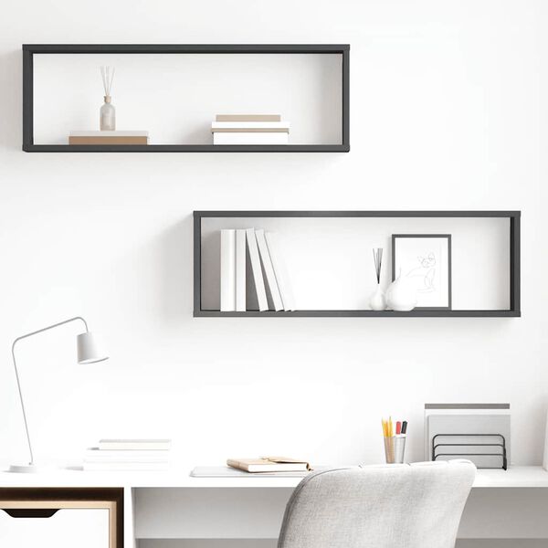 vidaXL 2 db sz&uuml;rke forg&aacute;cslap fali kockapolc 80 x 15 x 26,5 cm