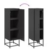 vidaXL fekete acél magasszekrény 36 x 39 x 123 cm