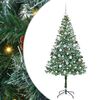 vidaXL Mű kar&aacute;csonyfa 300 LED-del &aacute;llv&aacute;nnyal Z&ouml;ld 180 cm PVC &eacute;s Ac&eacute;l