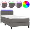 vidaXL sz&uuml;rke műbőr rug&oacute;s &aacute;gy matraccal &eacute;s LED-del 80 x 200 cm