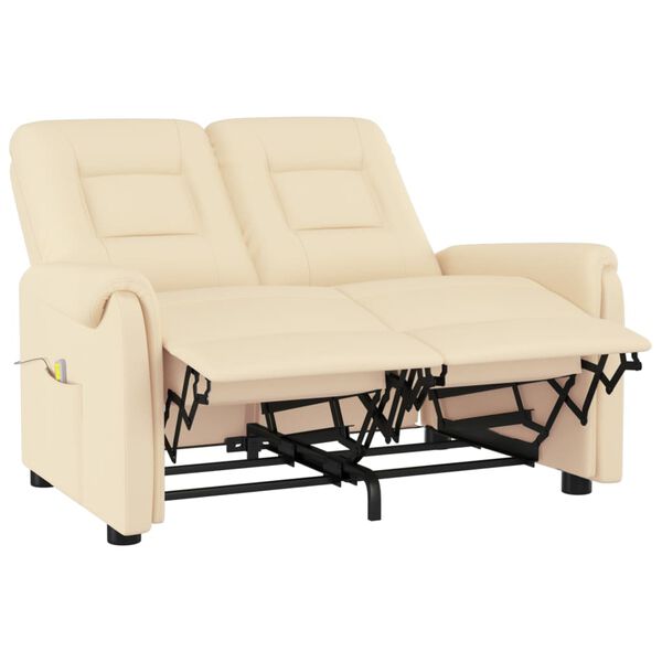 vidaXL 2 szem&eacute;lyes fekete műbőr d&ouml;nthető massz&aacute;zsfotel