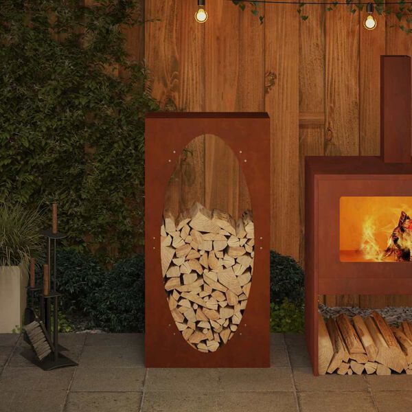 vidaXL tűzifa &aacute;llv&aacute;ny 50x23x100 cm időj&aacute;r&aacute;s&aacute;ll&oacute; ac&eacute;l