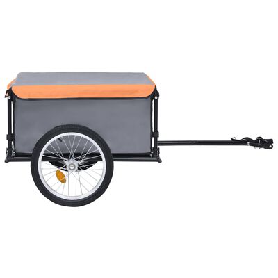 vidaXL szürke-narancssárga kerékpár-utánfutó 65 kg