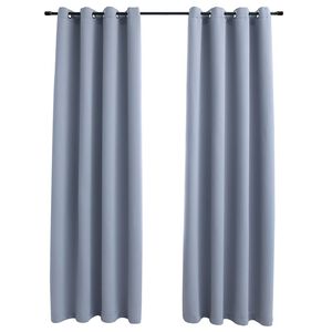 vidaXL 2 db sz&uuml;rke s&ouml;t&eacute;t&iacute;tőf&uuml;gg&ouml;ny f&eacute;mgyűrűkkel 140 x 225 cm