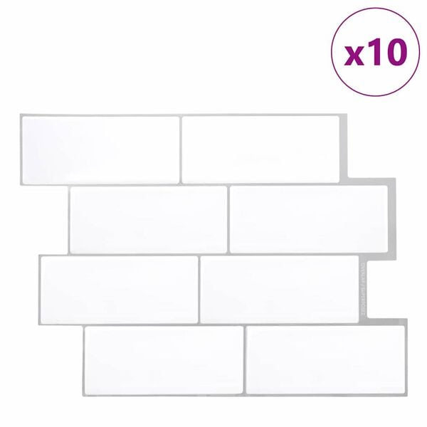 vidaXL Dekoratív Matricák 10 pcs Fehér szürke 29,4 x 21,4 x 0,8 cm