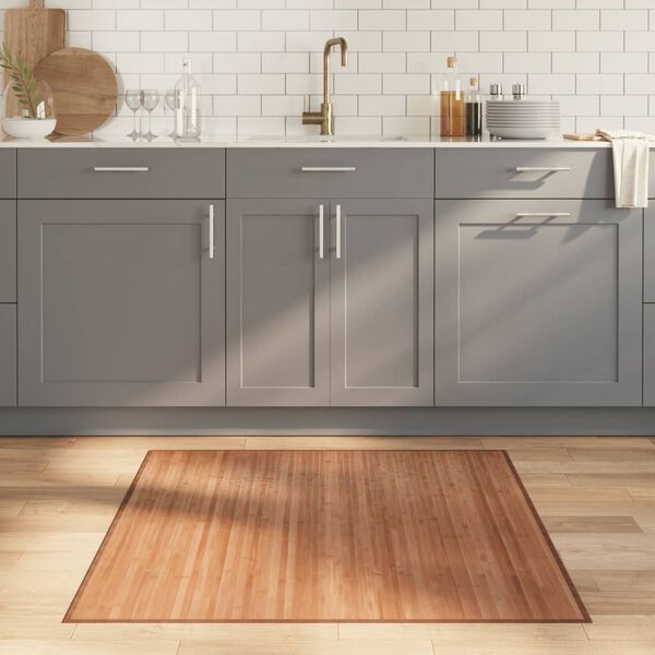 vidaXL term&eacute;szetes bambusz n&eacute;gyzet alak&uacute; szőnyeg 100 x 100 cm