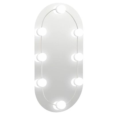 vidaXL ovális üvegtükör LED-lámpákkal 60 x 30 cm