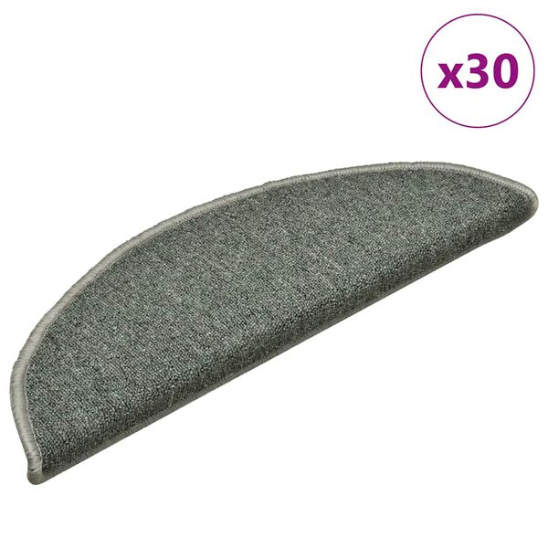 vidaXL 30 db s&ouml;t&eacute;tz&ouml;ld f&eacute;lk&ouml;r alak&uacute; l&eacute;pcsőszőnyeg 56 x 17 x 3 cm