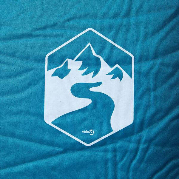 vidaXL 1 személyes türkizkék önfelfújó kempingmatrac párnával