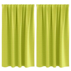 vidaXL Fekete F&uuml;gg&ouml;ny Gyűrűkkel 2 pcs Z&ouml;ld 140 x 140 cm Poli&eacute;szter