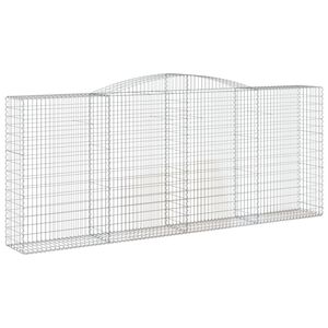 vidaXL &iacute;ves horganyzott vas gabion kos&aacute;r 400x50x160/180 cm