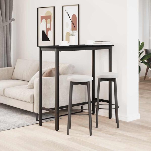 vidaXL asztal Fekete t&ouml;lgy 100 x 40 x 100,5 cm Műszaki fa &eacute;s ac&eacute;l