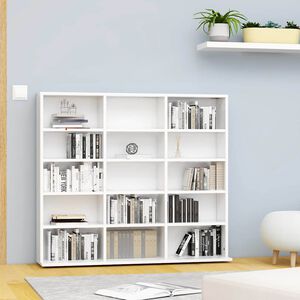 vidaXL feh&eacute;r szerelt fa CD-tart&oacute; szekr&eacute;ny 100 x 23 x 89,5 cm